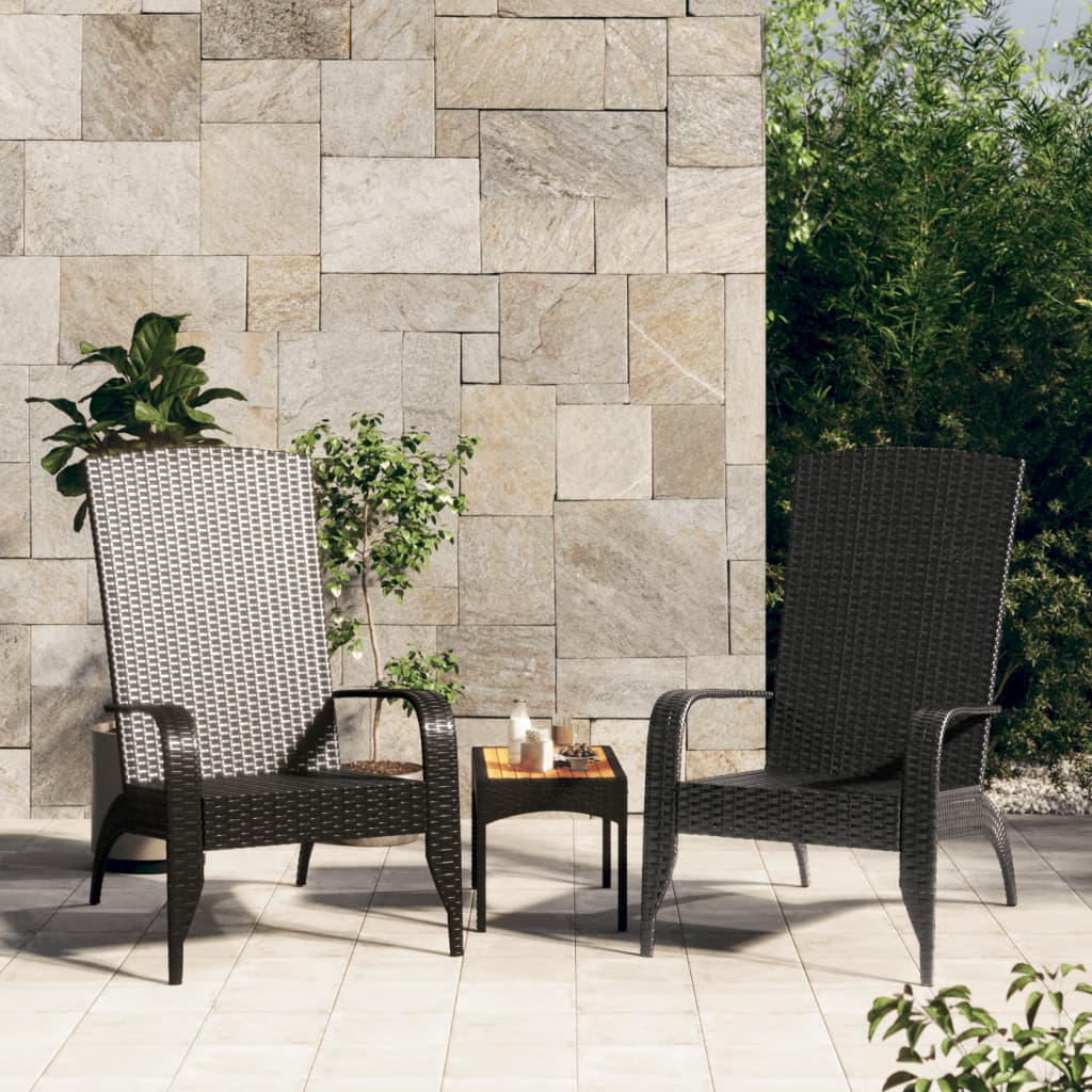 Adirondack-Gartenstuhl Schwarz Poly Rattan Adirondack-Gartenstuhl Schwarz Poly Rattan