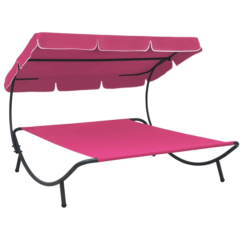 Sonnenliege mit Sonnendach Rosa Sonnenliege mit Sonnendach Rosa