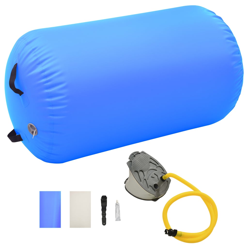 Aufblasbare Gymnastik-Rolle mit Pumpe 100x60 cm PVC Blau Aufblasbare Gymnastik-Rolle mit Pumpe 100x60 cm PVC Blau