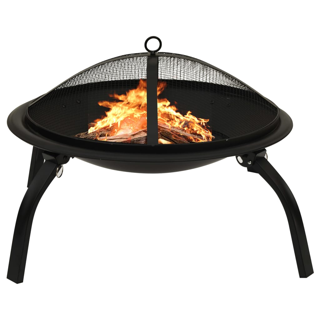 2-in-1 Feuerstelle und Grill mit Schürhaken 56x56x49 cm Stahl 2-in-1 Feuerstelle und Grill mit Schürhaken 56x56x49 cm Stahl