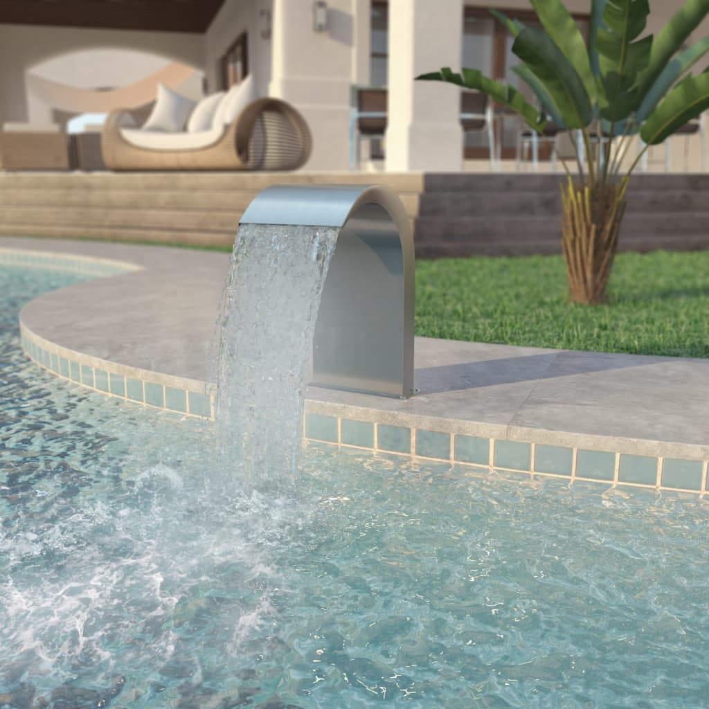 Pool-Wasserfall Edelstahl 45x30x65 cm Silbern Pool-Wasserfall Edelstahl 45x30x65 cm Silbern