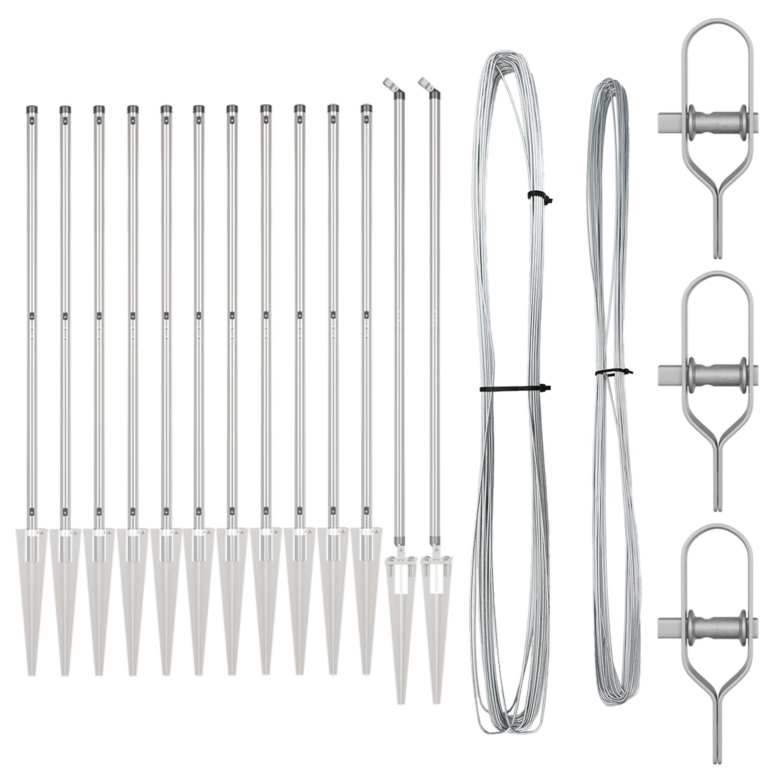 Zaunpfosten mit Spike 13 Stück Ø32 mm 180 cm Galvanisiertes Stahl