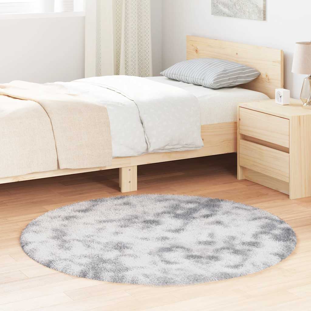 Teppich Shaggy Hochflor NAVARRA Hellgrau 120x120 cm Polyester Teppich Shaggy Hochflor NAVARRA Hellgrau 120x120 cm Polyester
