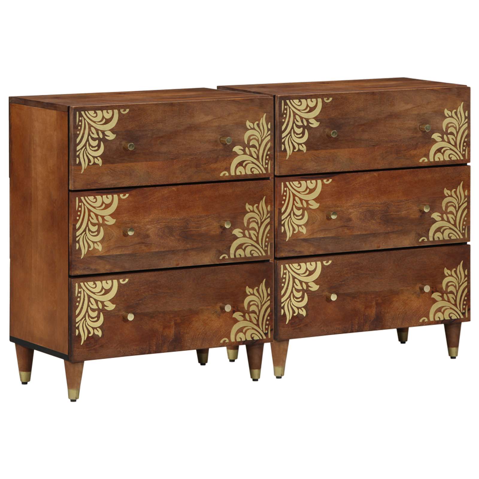 Sideboards 2 Stück Honigbraun 60x33.5x75 cm Massivholz Mango Sideboards 2 Stück Honigbraun 60x33.5x75 cm Massivholz Mango