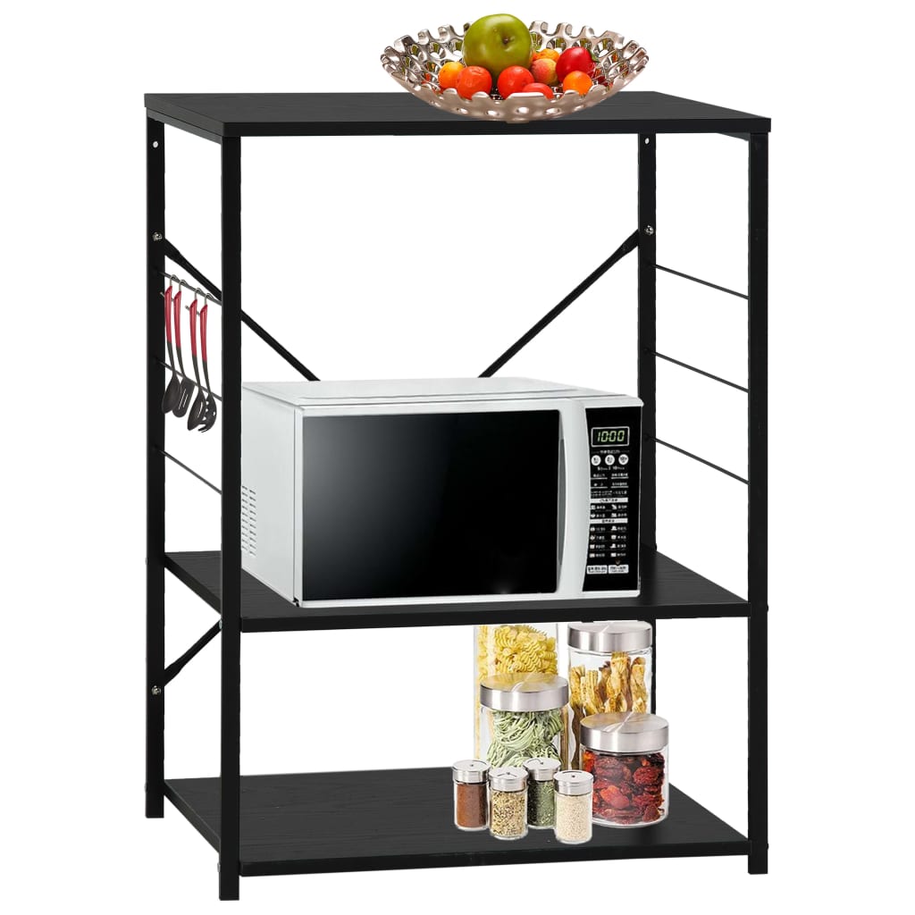Mikrowellenregal Schwarz 60×39,6×79,5 cm Holzwerkstoff Mikrowellenregal Schwarz 60×39,6×79,5 cm Holzwerkstoff