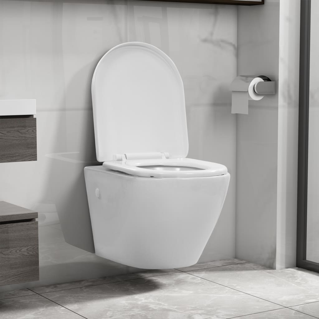 Wand-WC ohne Spülrand Keramik Weiß Wand-WC ohne Spülrand Keramik Weiß