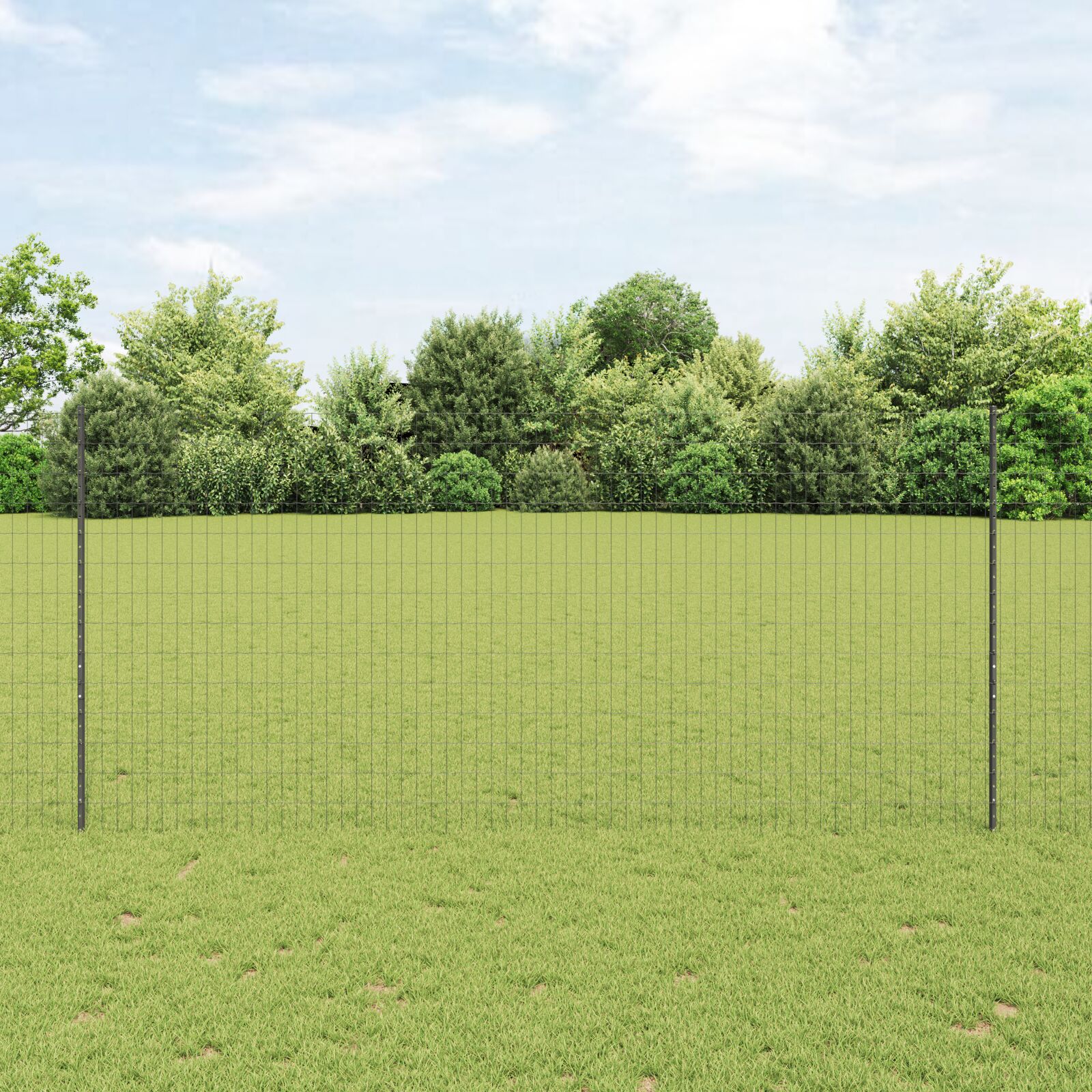 Gartenzaun Set 2-teilig Grau Metall 10 x 1,4 Meter Gartenzaun Set 2-teilig Grau Metall 10 x 1,4 Meter