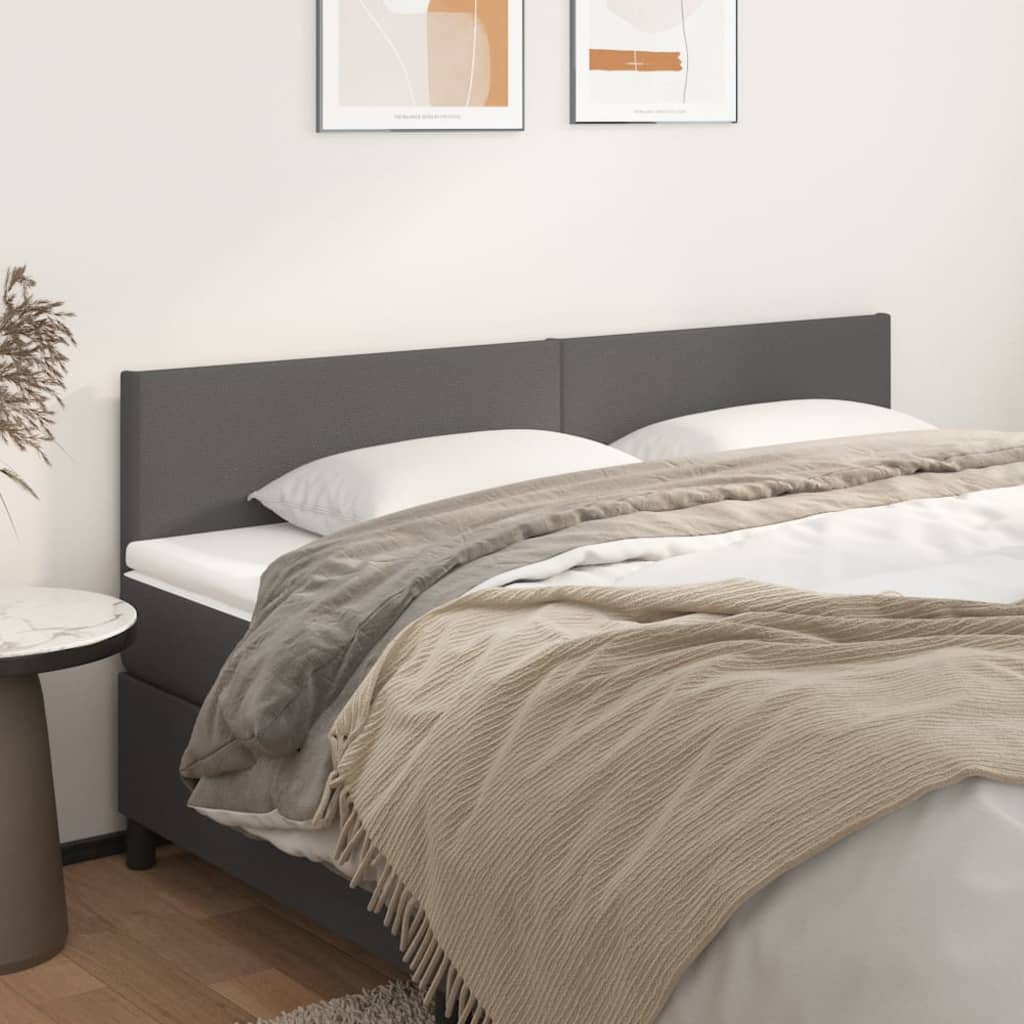Kopfteile 2 Stk. Grau 90x5x78/88 cm Kunstleder Kopfteile 2 Stk. Grau 90x5x78/88 cm Kunstleder