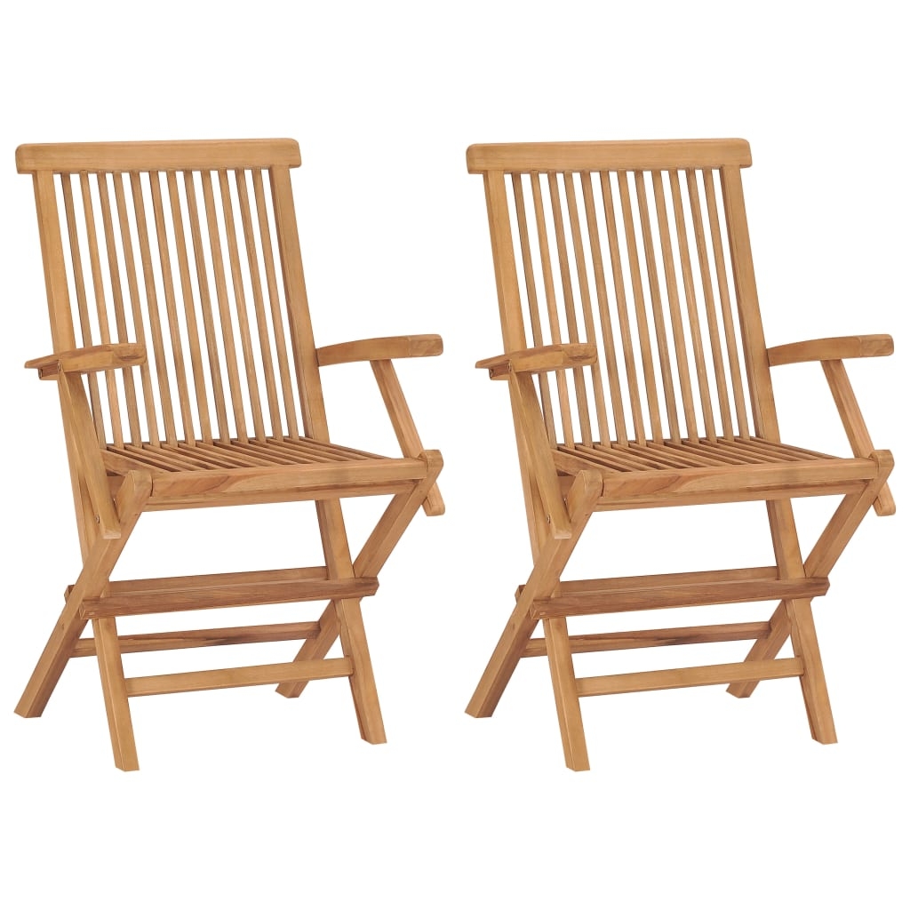 Klappbare Gartenstühle 2 Stk. Massivholz Teak Klappbare Gartenstühle 2 Stk. Massivholz Teak