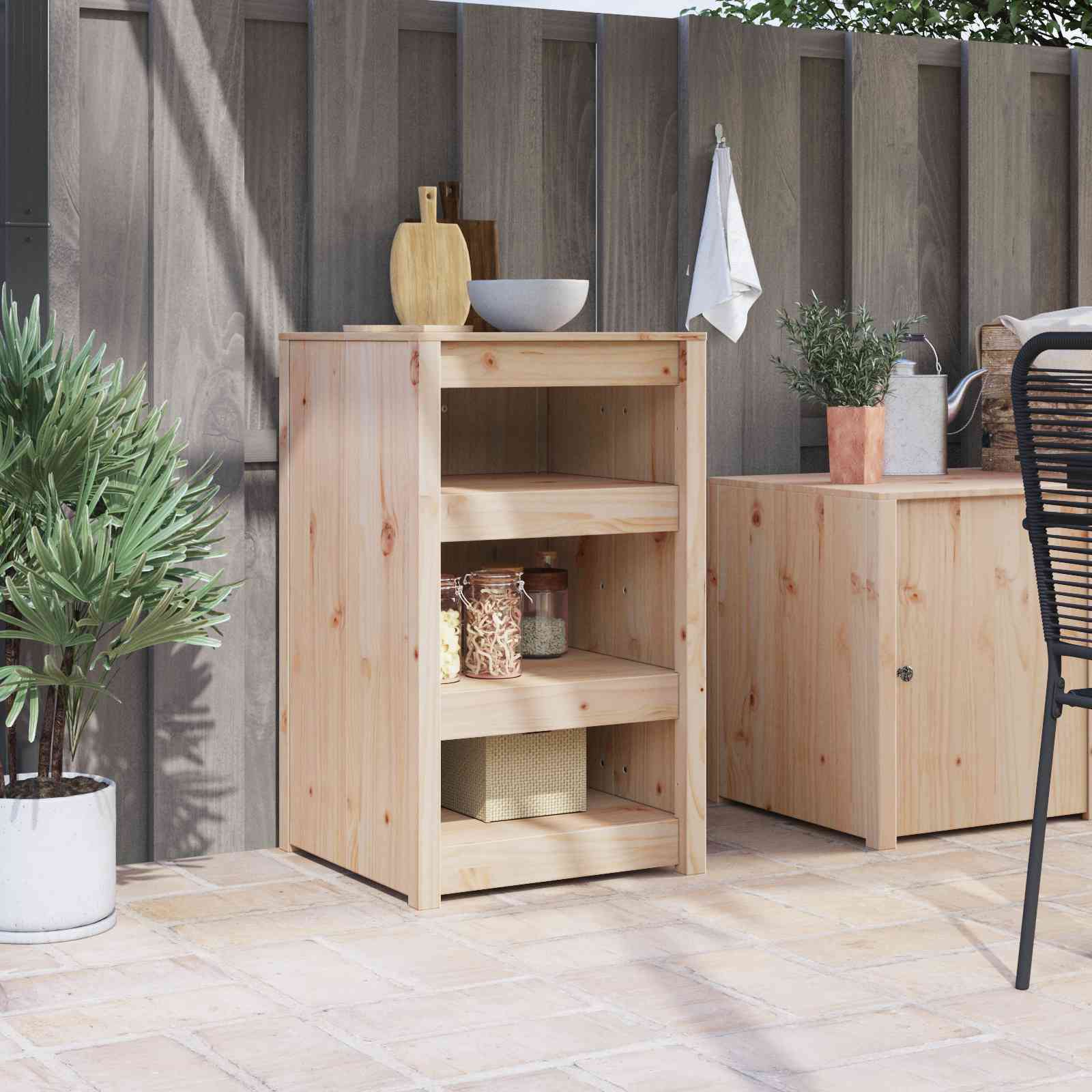 Outdoor Küchenschrank 55x55x92 cm Massivholz Kiefer Outdoor Küchenschrank 55x55x92 cm Massivholz Kiefer