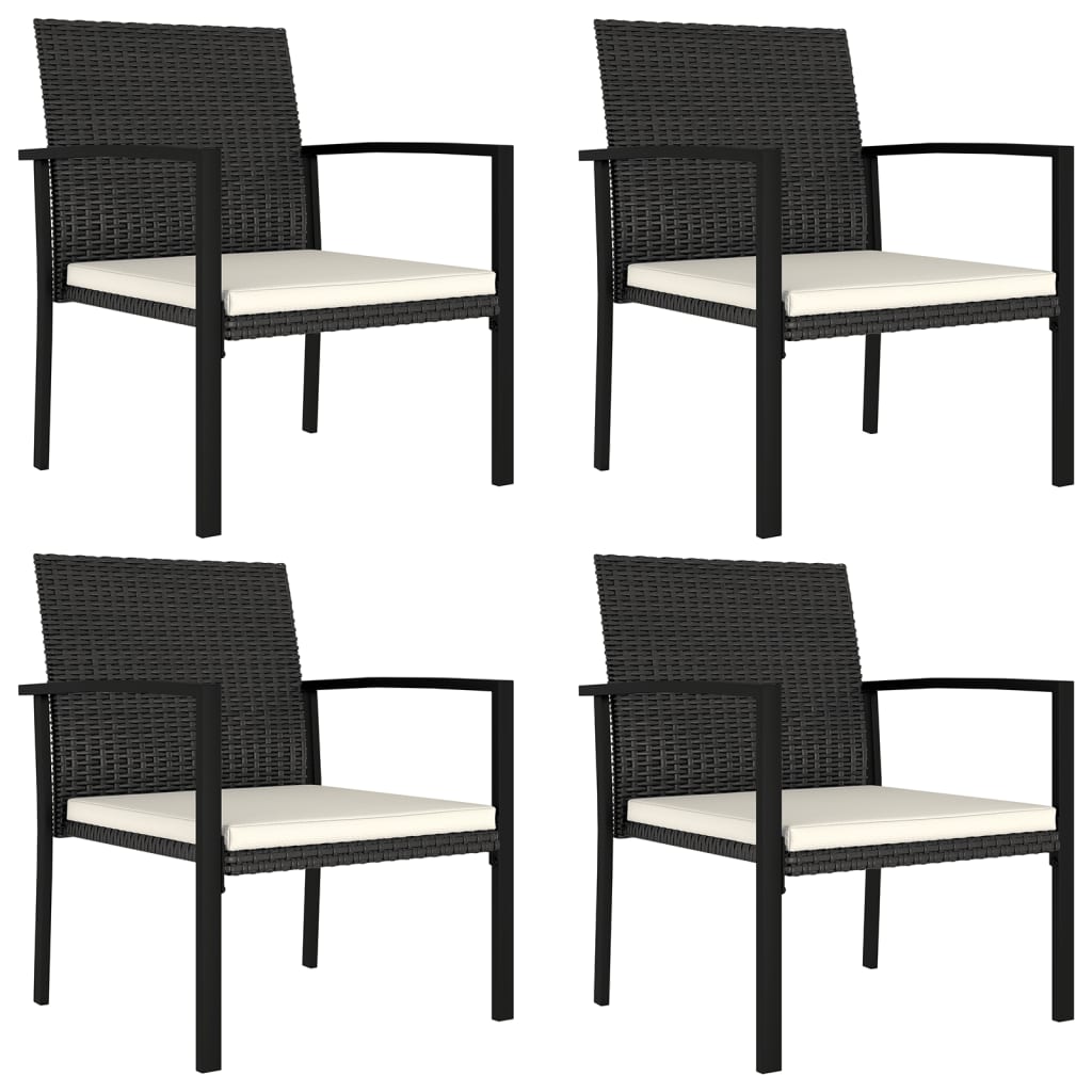 Garten-Essstühle 4 Stk. Poly Rattan Schwarz Garten-Essstühle 4 Stk. Poly Rattan Schwarz