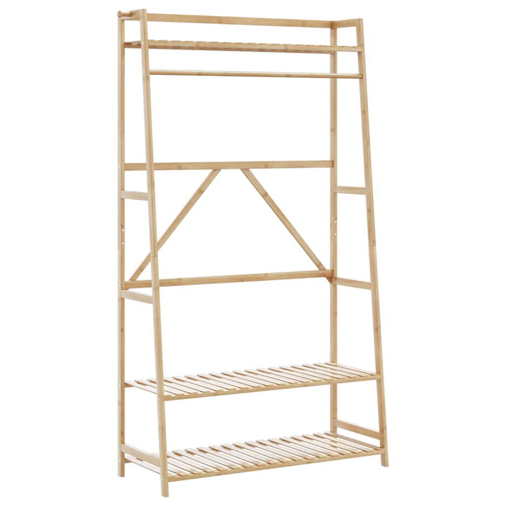 Kleiderständer mit Ablagen 110x40x180 cm Bambus Kleiderständer mit Ablagen 110x40x180 cm Bambus
