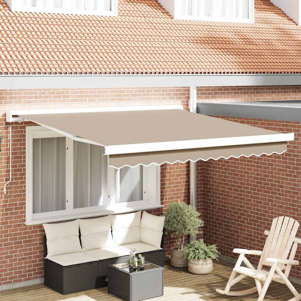 Manueller ausziehbarer Sonnenschutz Beige 300 x 250 cm Manueller ausziehbarer Sonnenschutz Beige 300 x 250 cm