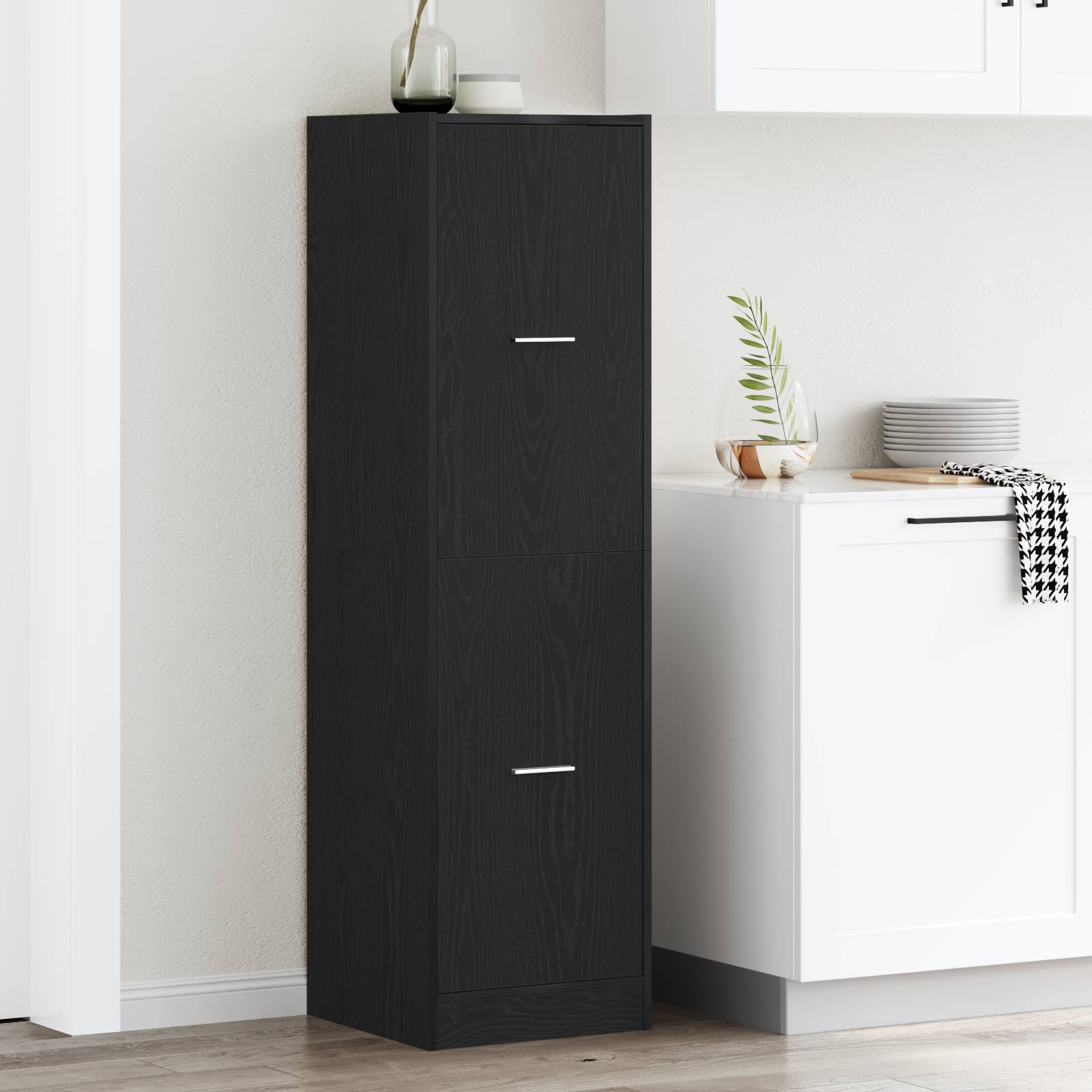 Apotheker-Schrank Schwarzes Eichenholz 40x41x144,5 cm Holzwerkstoff Apotheker-Schrank Schwarzes Eichenholz 40x41x144,5 cm Holzwerkstoff