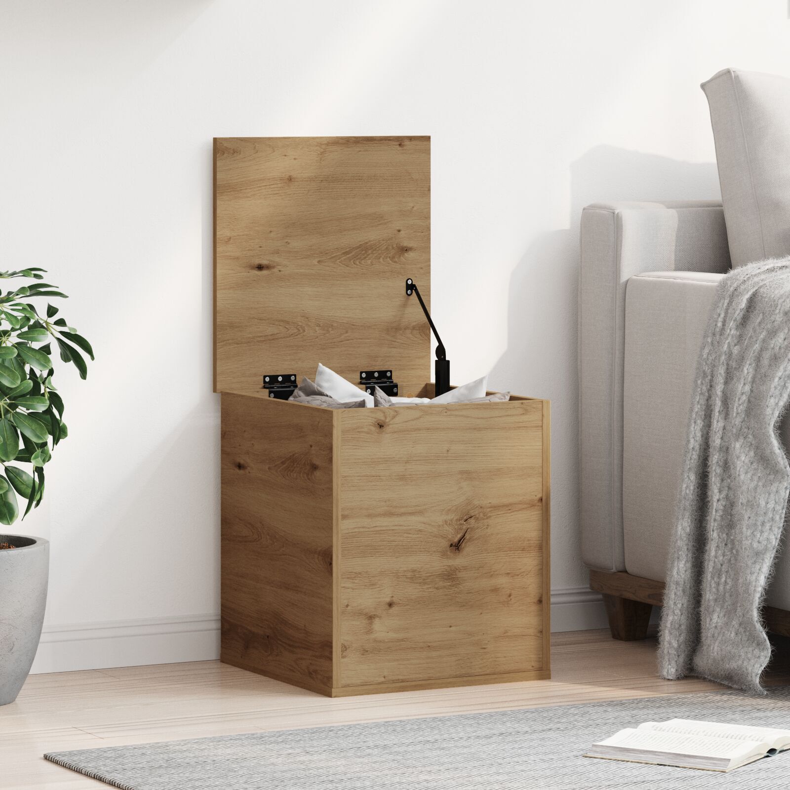 Aufbewahrungsbox Artisan Eiche 40x42x46 cm Holzwerkstoff Aufbewahrungsbox Artisan Eiche 40x42x46 cm Holzwerkstoff