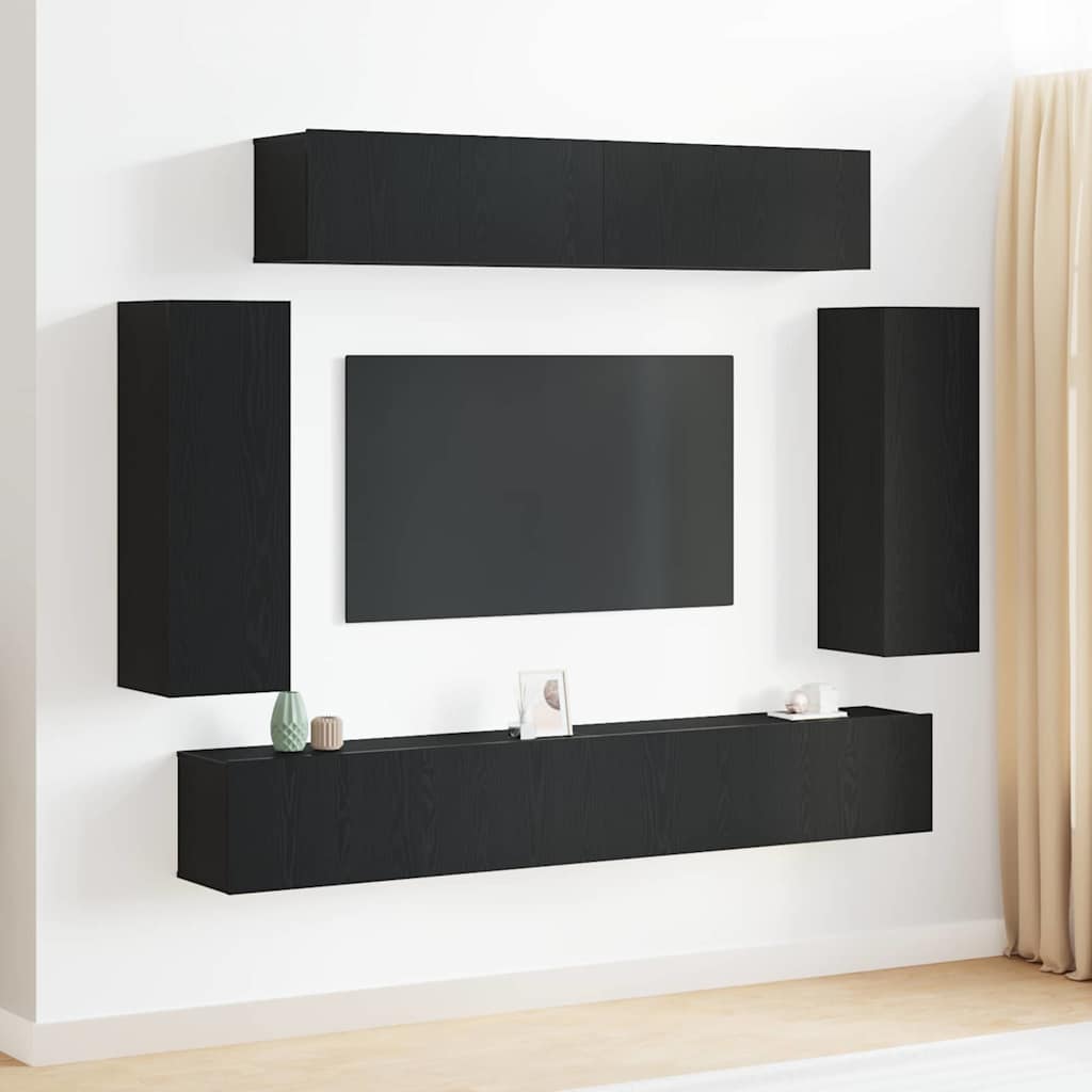 6-teiliges TV-Schrank-Set - Eichenholzoptik