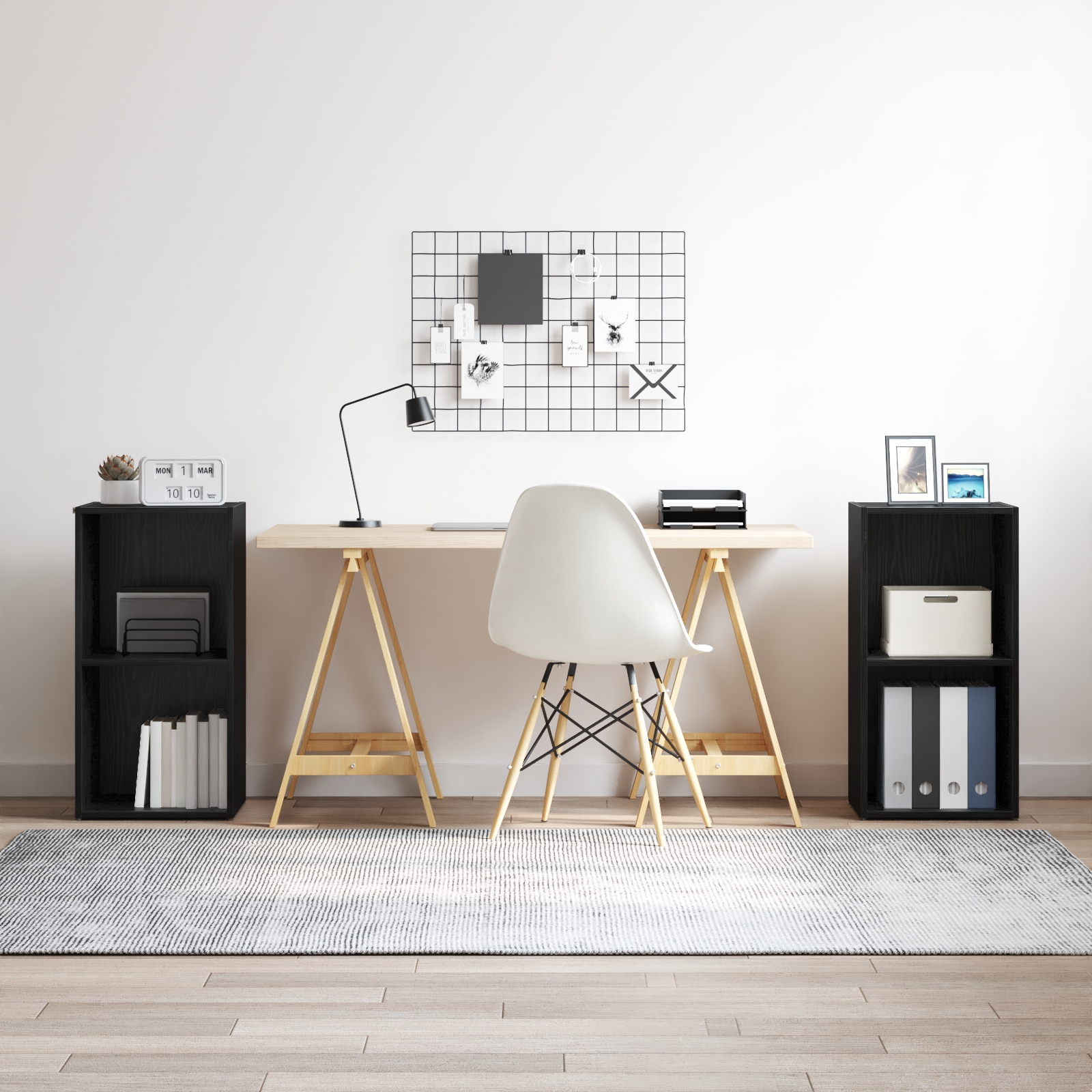TV-Schrank-Set 2 pcs Schwarze Eiche 37 x 35 x 107 cm TV-Schrank-Set 2 pcs Schwarze Eiche 37 x 35 x 107 cm