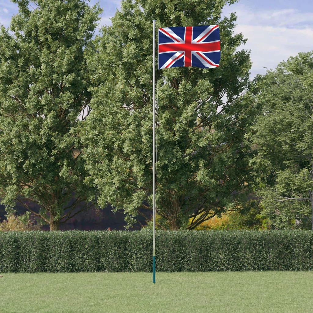 Flagge Großbritanniens mit Mast 6,23 m Aluminium Flagge Großbritanniens mit Mast 6,23 m Aluminium