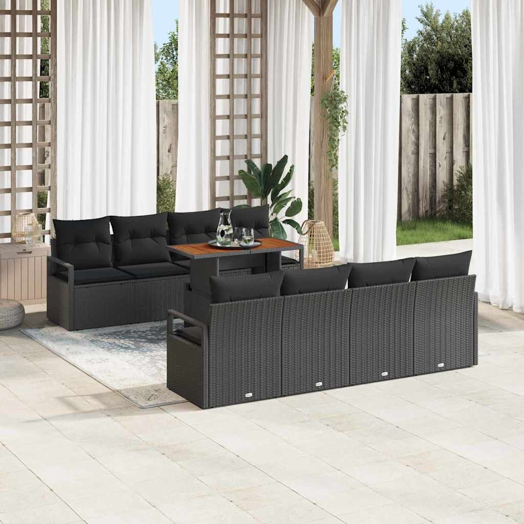 Garten-Sofa-Set 9 pcs Schwarz, Braun 100 x 55 x 73 cm Garten-Sofa-Set 9 pcs Schwarz, Braun 100 x 55 x 73 cm