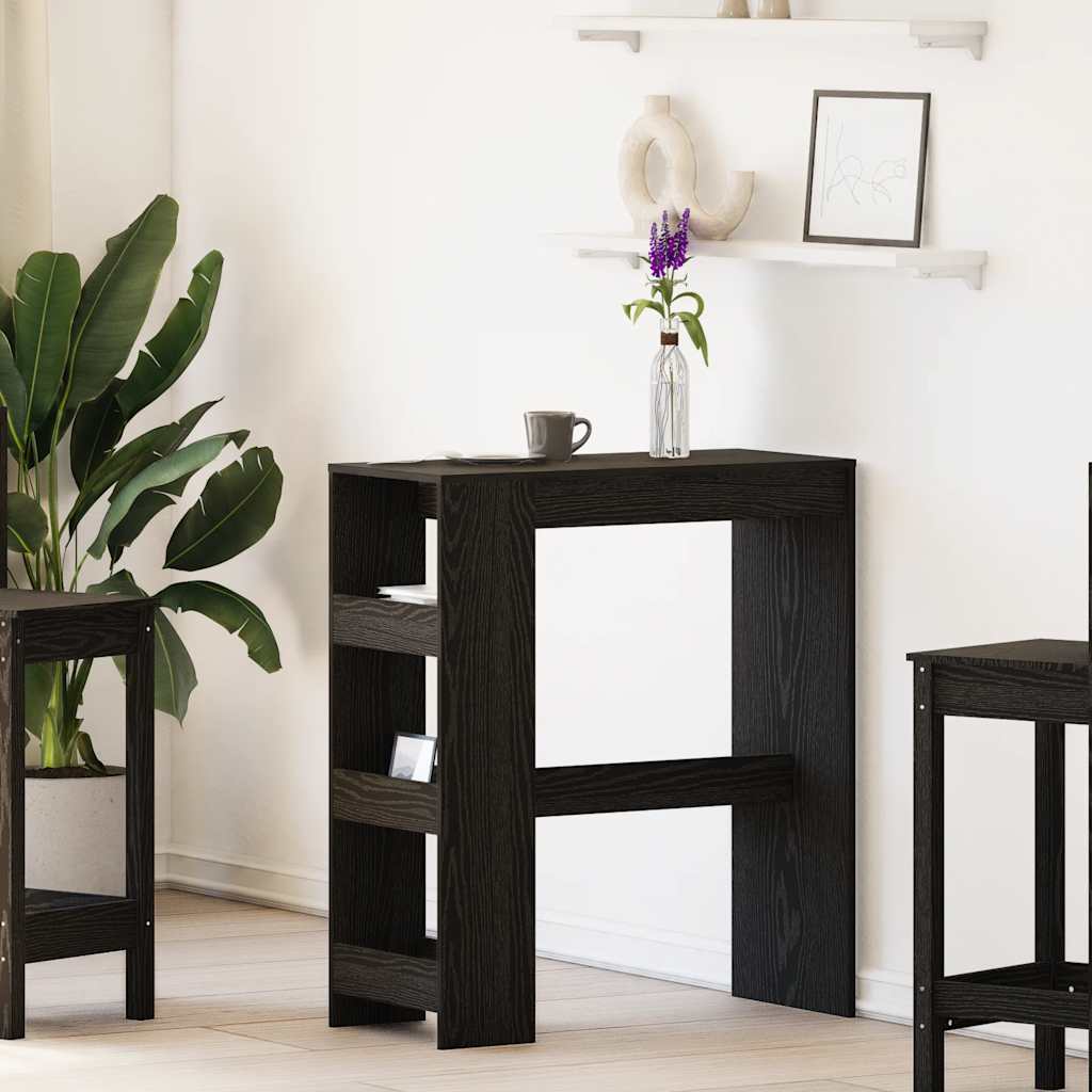 Bartisch mit Regal Schwarz Eichen-Optik 90x40x103,5 cm Bartisch mit Regal Schwarz Eichen-Optik 90x40x103,5 cm