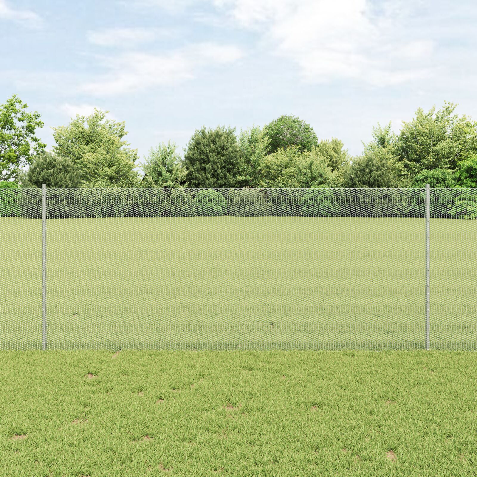 Zaunpfosten 10 Stück U-Kanal 100 cm Verzinkter Stahl, Sechseckzaun 1x10 m Verzinkter Stahl