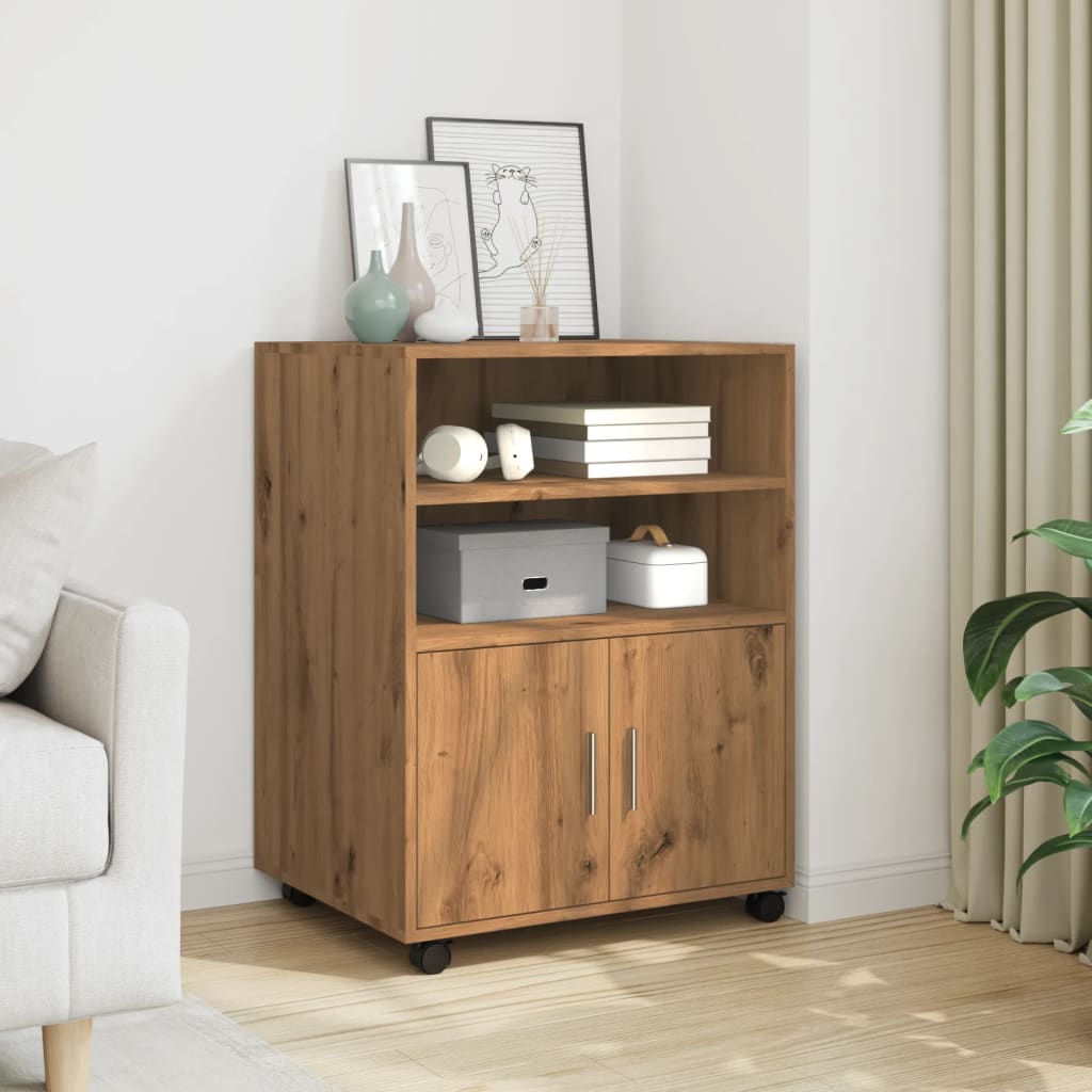 Rollschrank Artisan-Eiche 60x48x81 cm Holzwerkstoff Rollschrank Artisan-Eiche 60x48x81 cm Holzwerkstoff