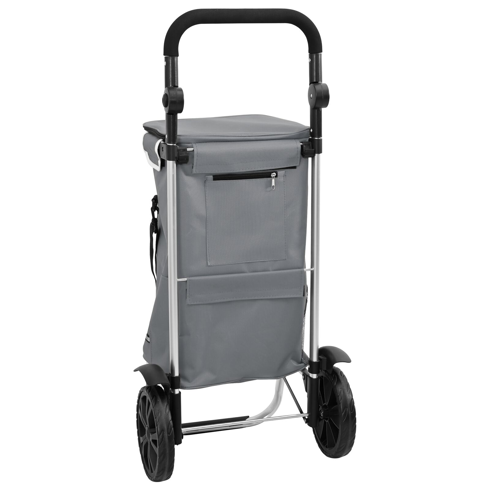 Einkaufswagen mit Rädern und verstellbarem Griff Grau 40 L Einkaufswagen mit Rädern und verstellbarem Griff Grau 40 L
