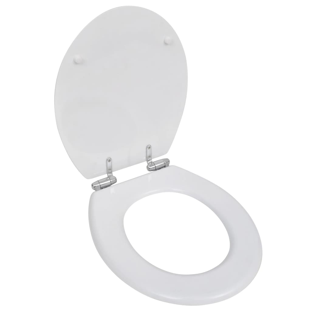 Toilettensitz MDF Deckel mit Absenkautomatik Design Weiß Toilettensitz MDF Deckel mit Absenkautomatik Design Weiß