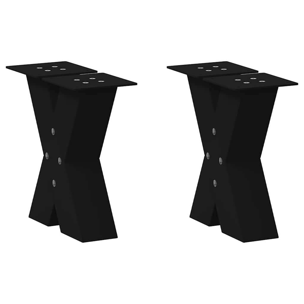 Couchtischbeine X-Form 2 Stk. Schwarz 40x(30-31) cm Stahl Couchtischbeine X-Form 2 Stk. Schwarz 40x(30-31) cm Stahl