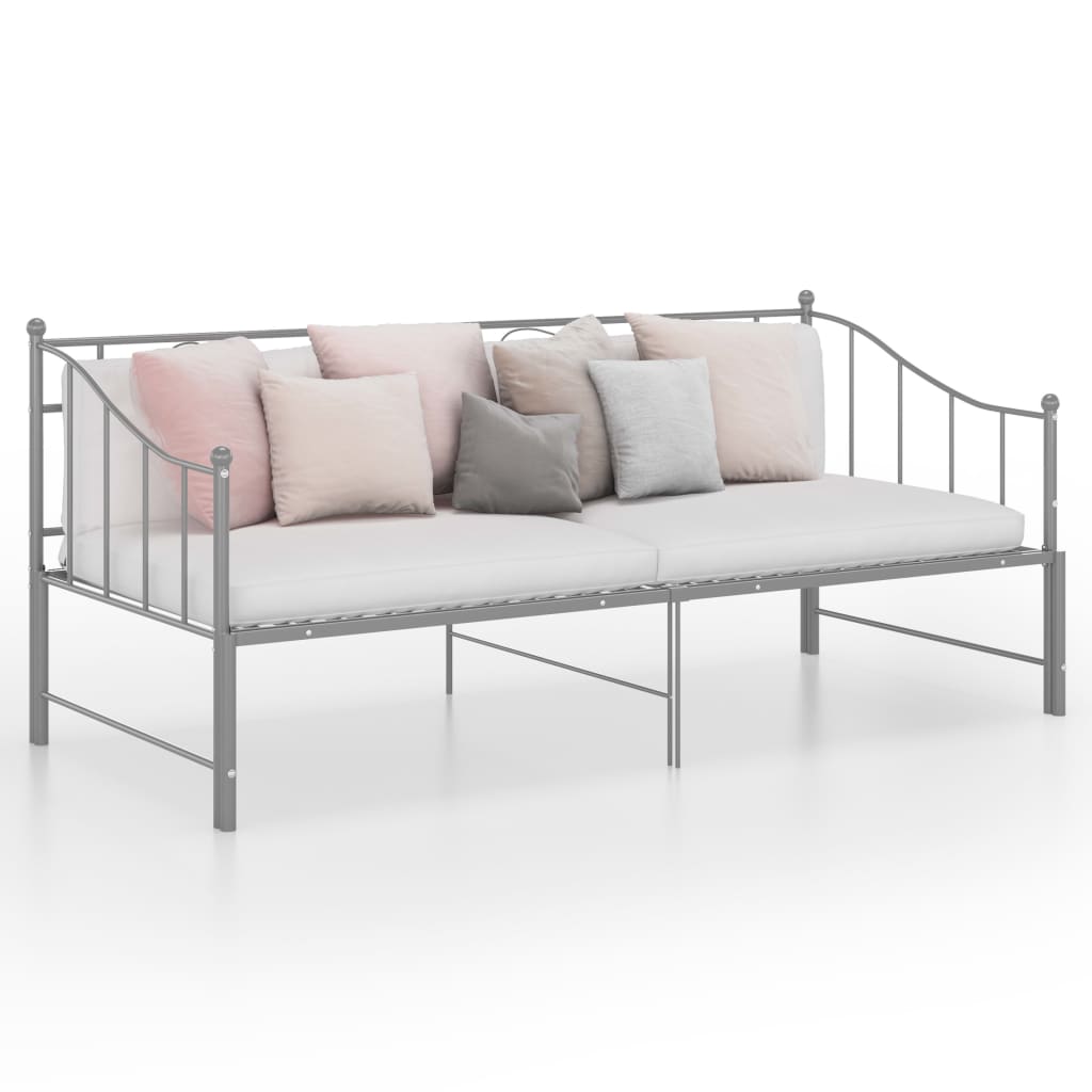 Ausziehsofa Bettgestell Grau Metall 90x200 cm Ausziehsofa Bettgestell Grau Metall 90x200 cm