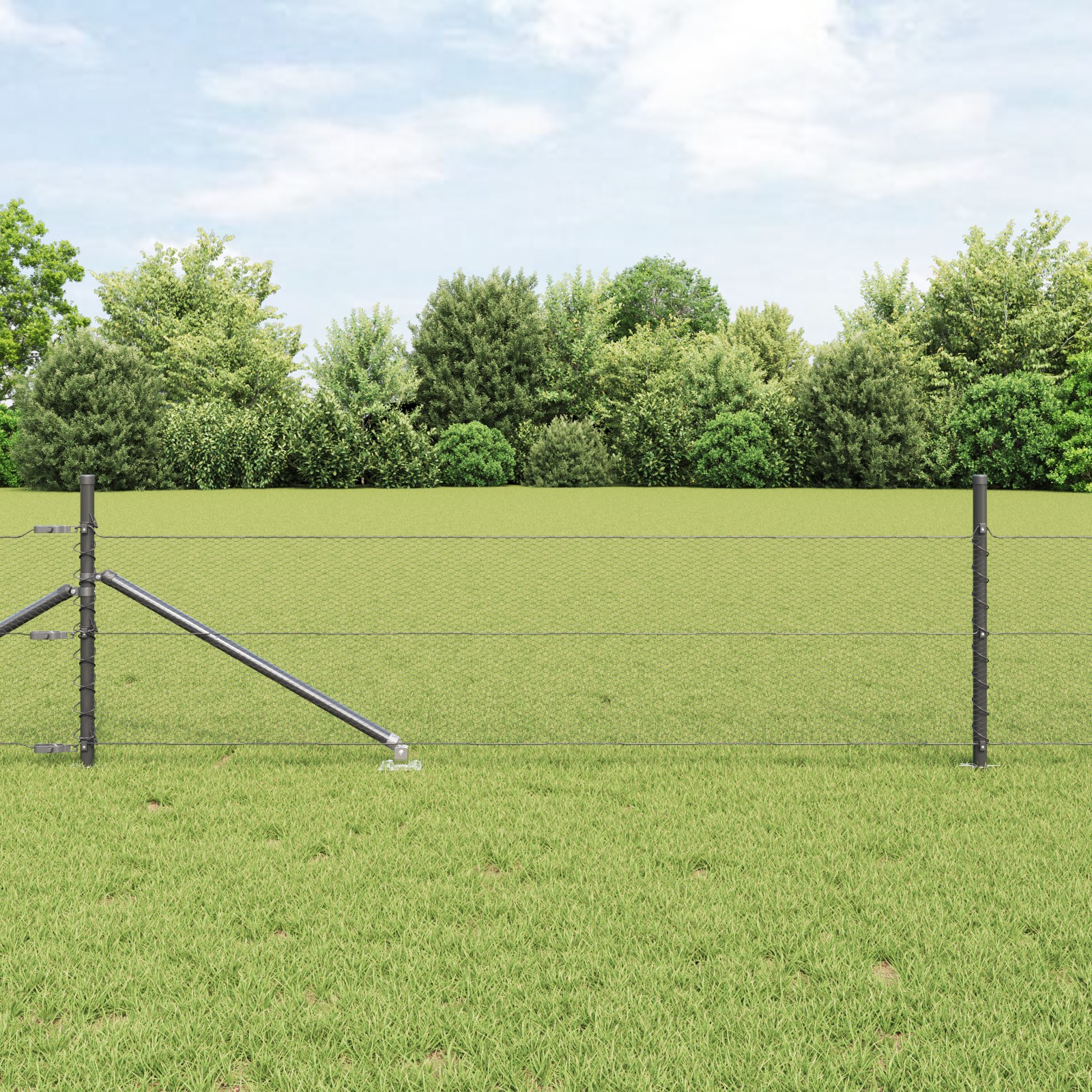 Sechseckzaun Grau 0,8x25 m Stahl Sechseckzaun Grau 0,8x25 m Stahl