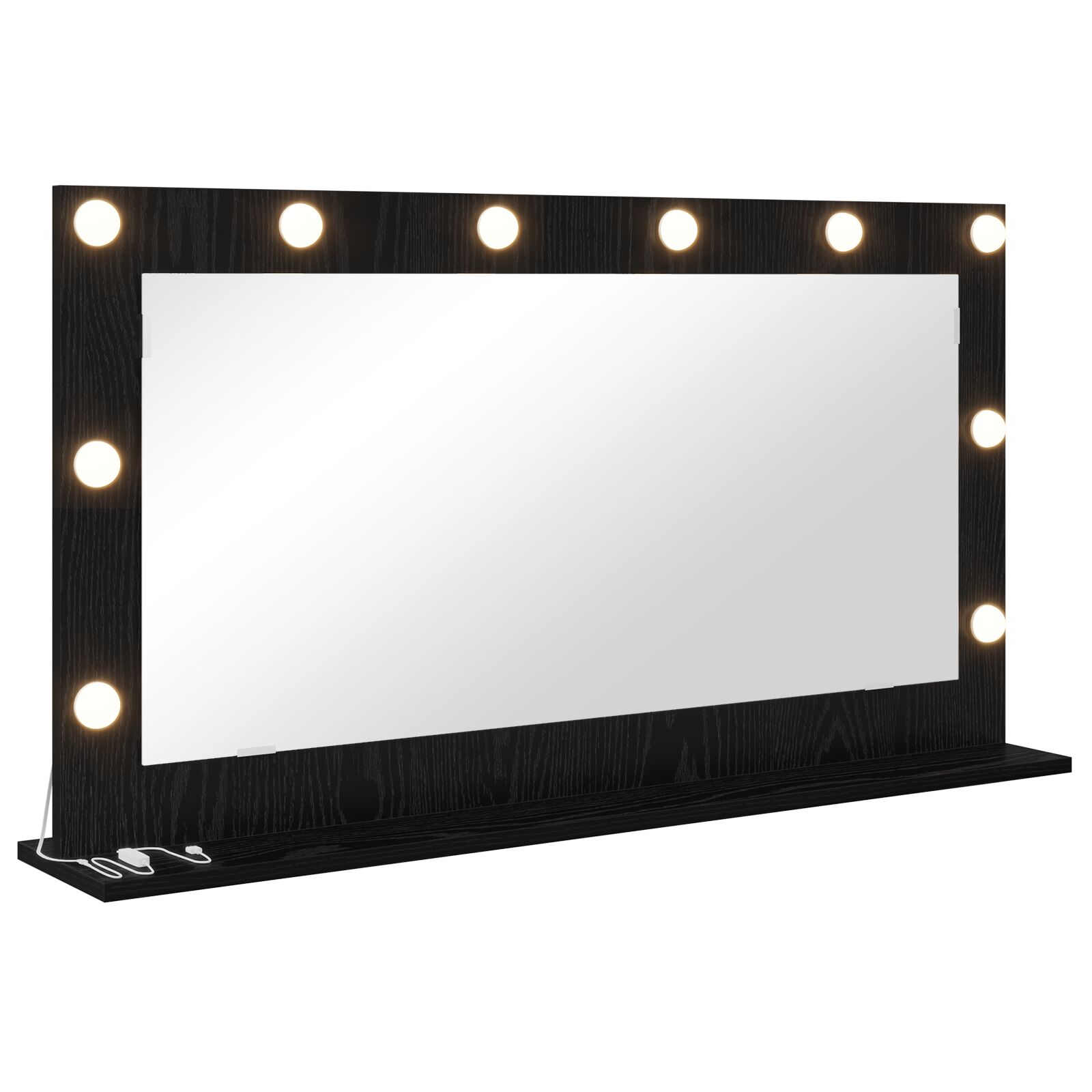 Schminkspiegel mit LED-Lichtern Schwarze Eiche 100x55x18 cm Schminkspiegel mit LED-Lichtern Schwarze Eiche 100x55x18 cm