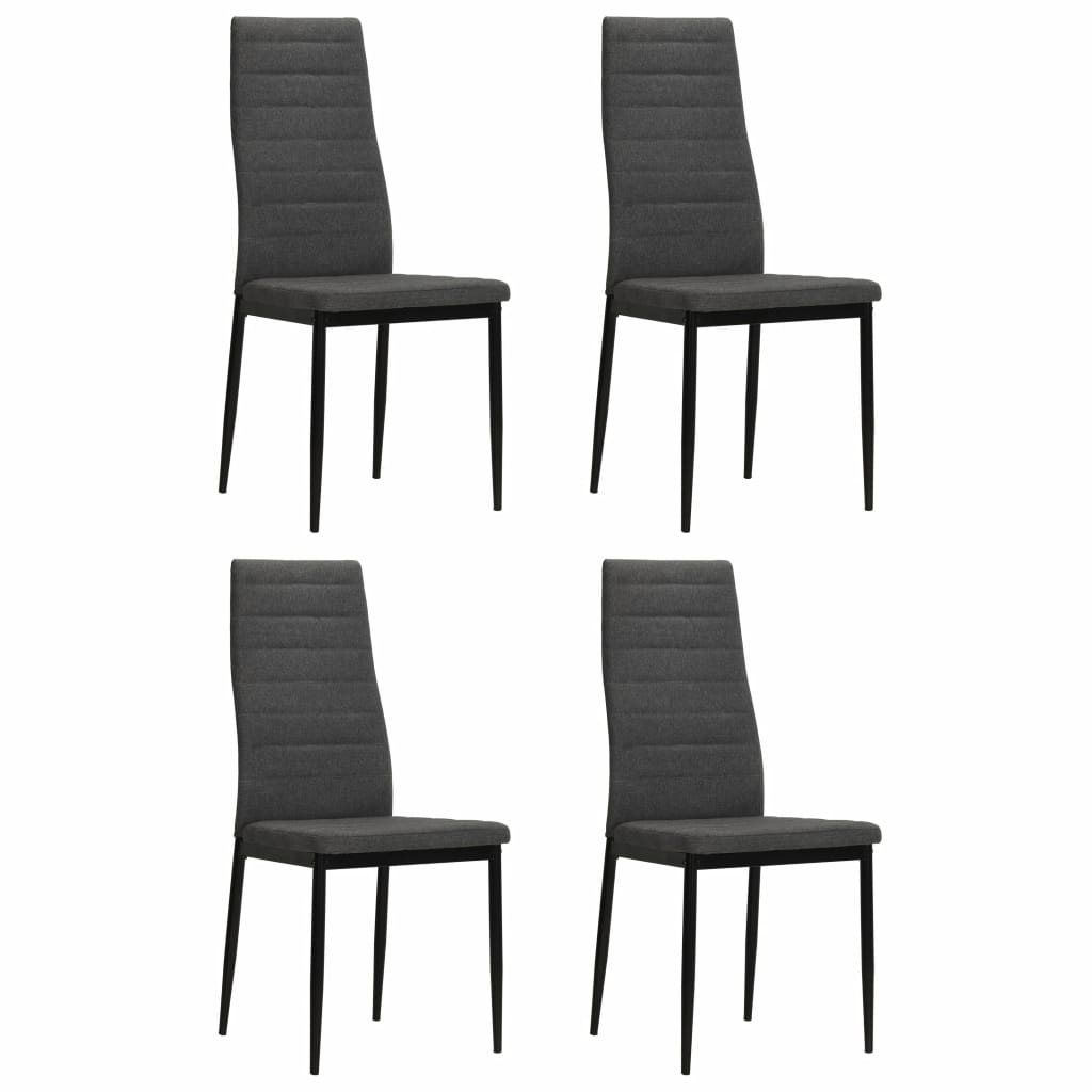 Esszimmerstühle 4 Stk. Dunkelgrau Stoff Esszimmerstühle 4 Stk. Dunkelgrau Stoff