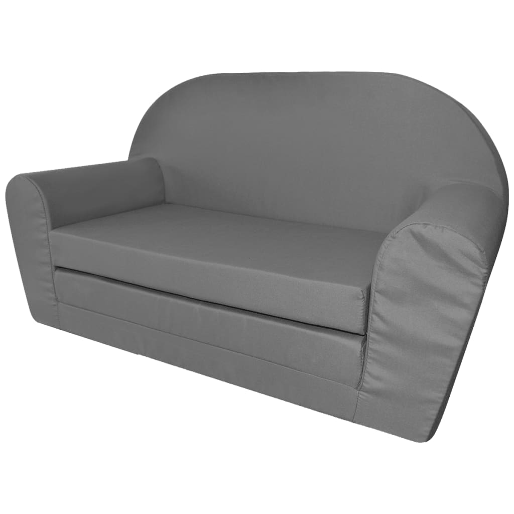 Kinder Ausklapp-Loungesessel Grau Kinder Ausklapp-Loungesessel Grau
