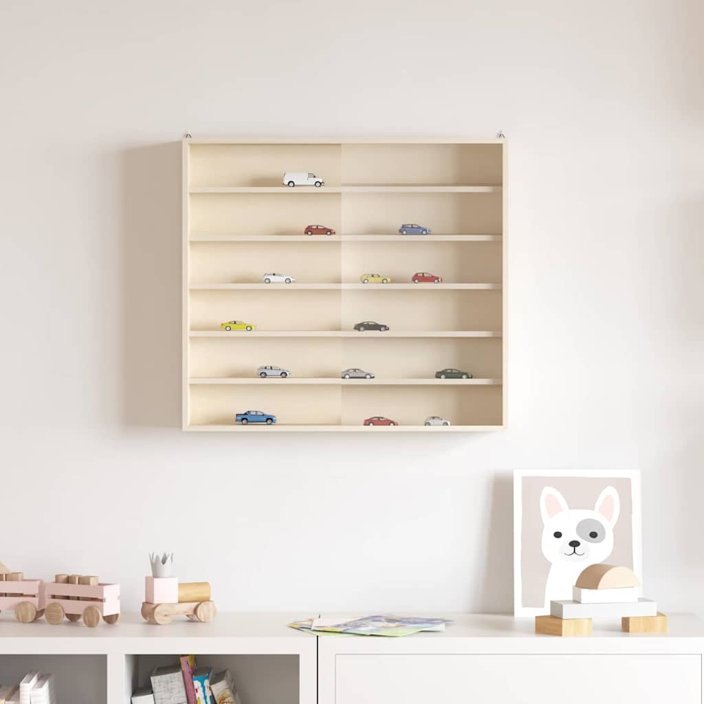 Holz-Sammelvitrine mit Regal Braun 60 x 8,5 x 54 cm Sperrholz