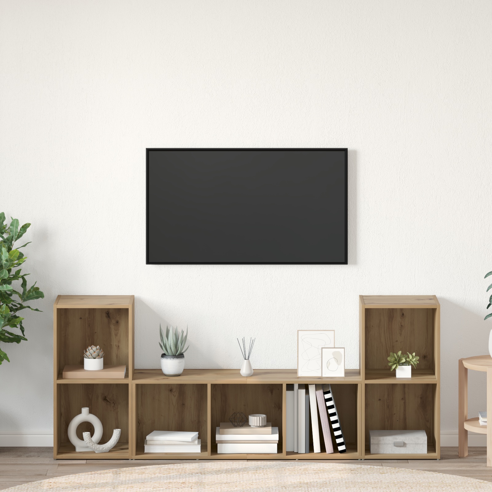 TV-Schrank Set 3 pcs Braun 107 x 35 x 37 cm Holzwerkstoff