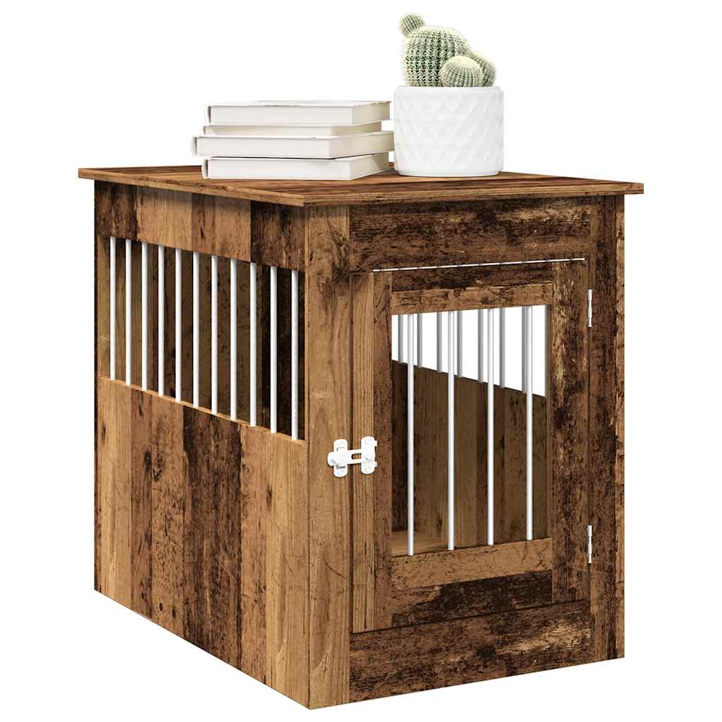 Hundekäfig im Möbelstil Altholz-Optik 55x80x68 cm Holzwerkstoff Hundekäfig im Möbelstil Altholz-Optik 55x80x68 cm Holzwerkstoff