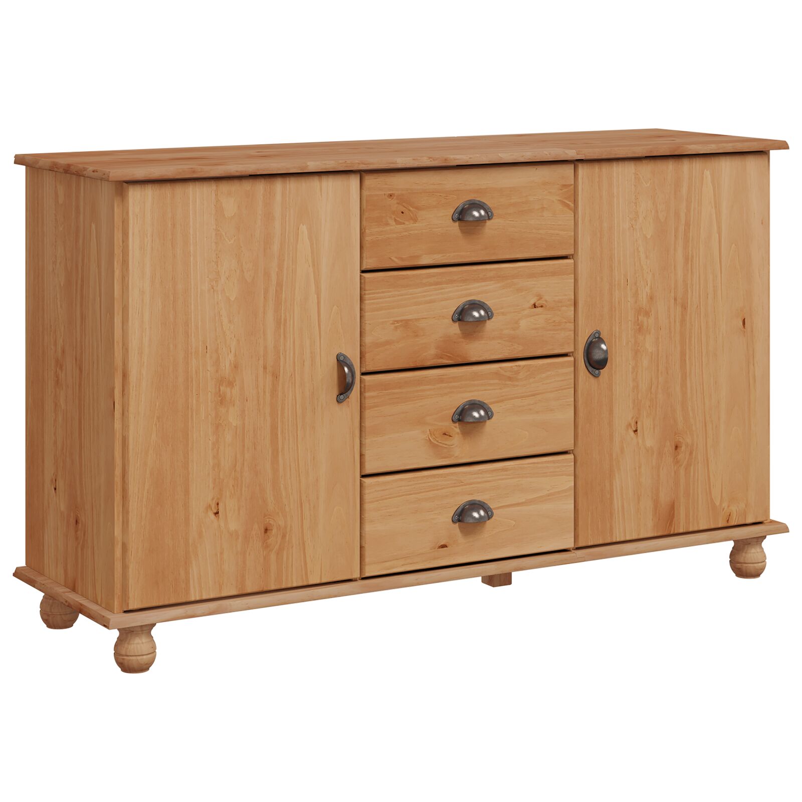 Sideboard "ASKIM" 133,5x40x79 cm Massivholz Kiefer