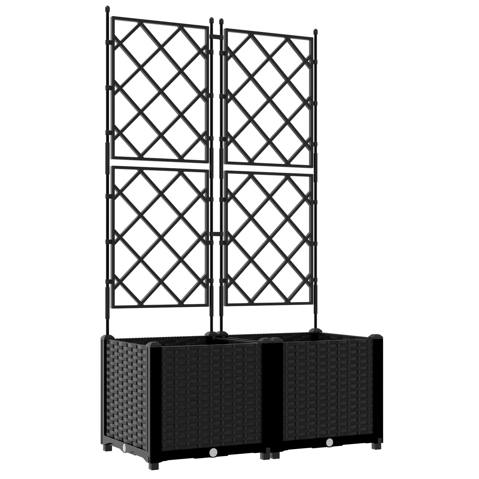Pflanzgefäß mit Gitter 2 Stück Schwarz 80x40x143 cm Pflanzgefäß mit Gitter 2 Stück Schwarz 80x40x143 cm