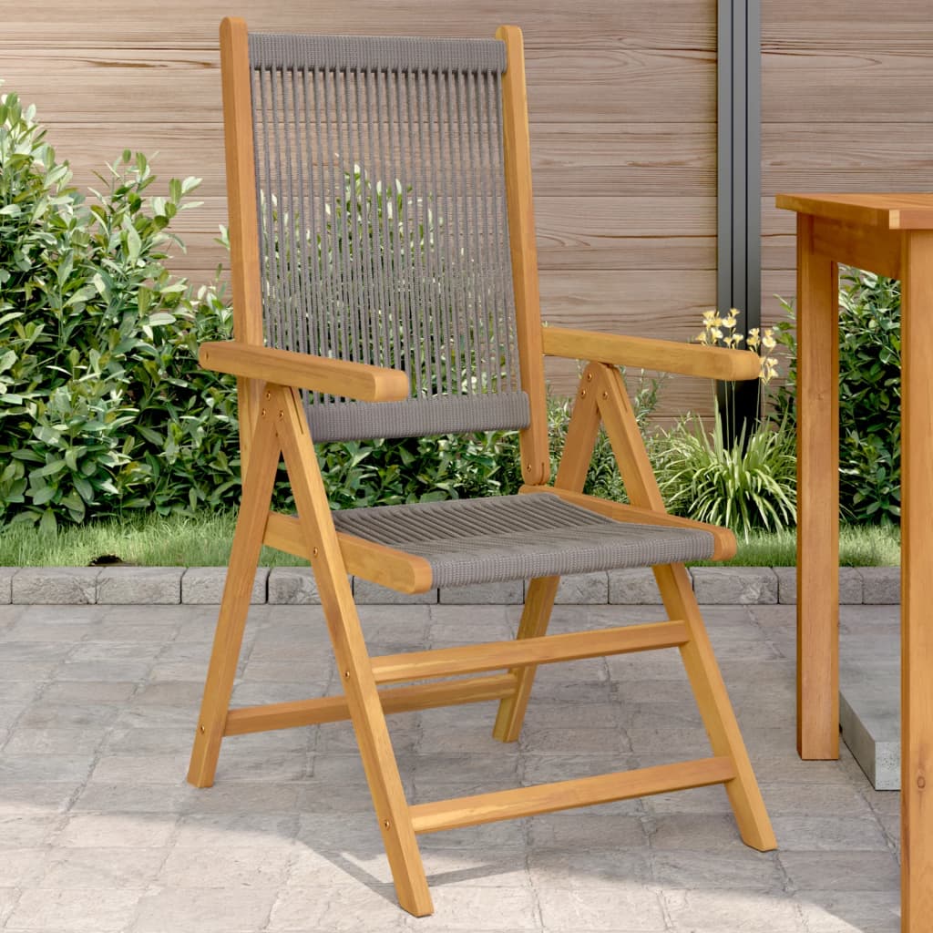Gartenstühle 2 Stk. Grau Massivholz Akazie und Polypropylen Gartenstühle 2 Stk. Grau Massivholz Akazie und Polypropylen