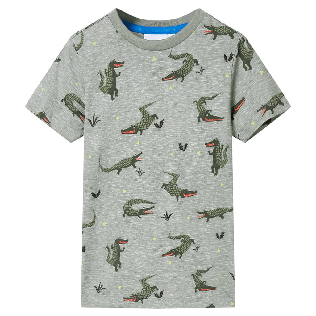 Kinder-T-Shirt Helles Khaki Melange 116 Kinder-T-Shirt Helles Khaki Melange 116