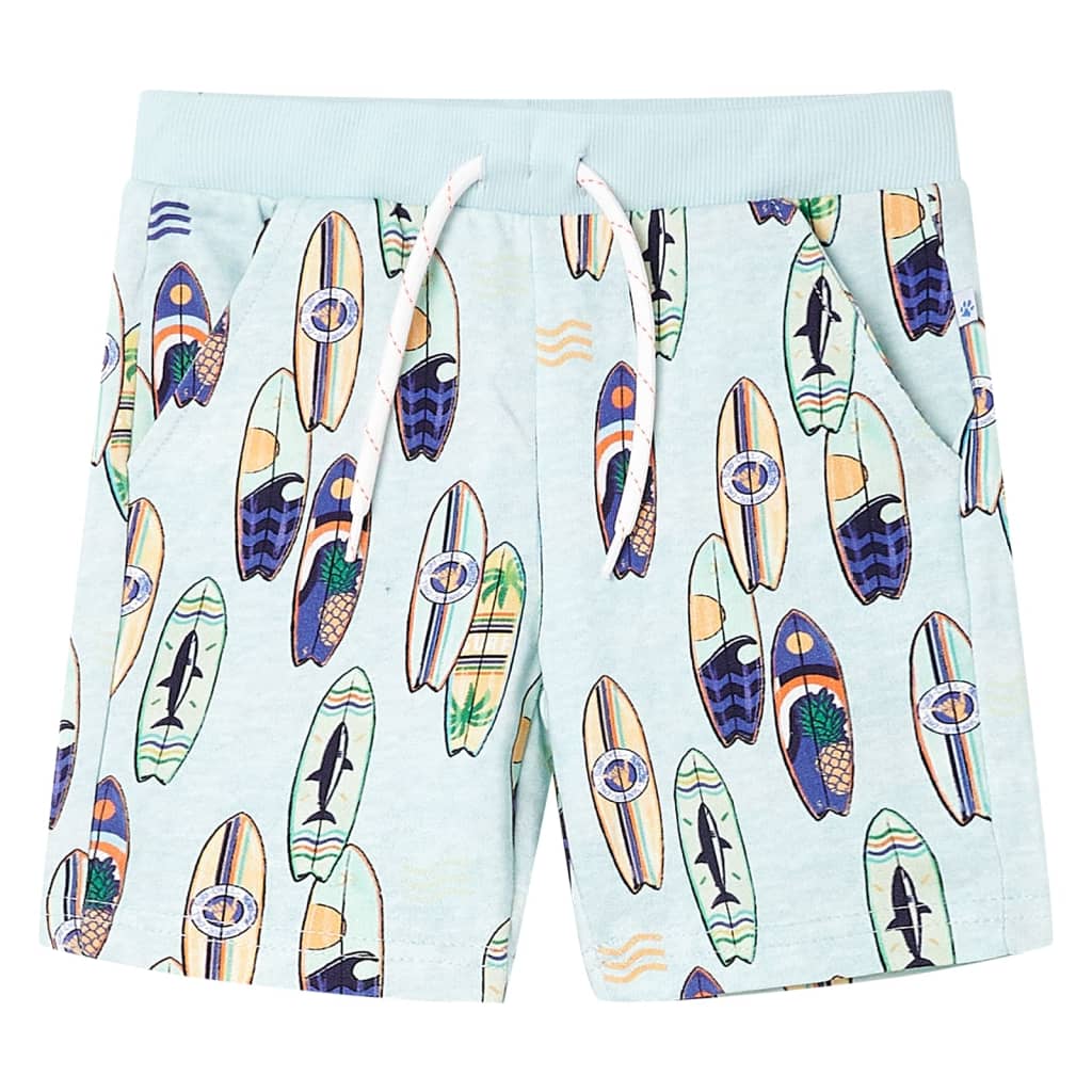 Kindershorts mit Kordelzug Sanftblau Melange 104 Kindershorts mit Kordelzug Sanftblau Melange 104
