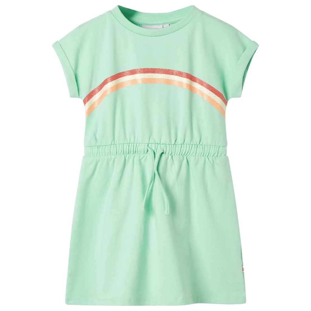 Kinderkleid mit Kordelzug Hellgrün 92 Kinderkleid mit Kordelzug Hellgrün 92