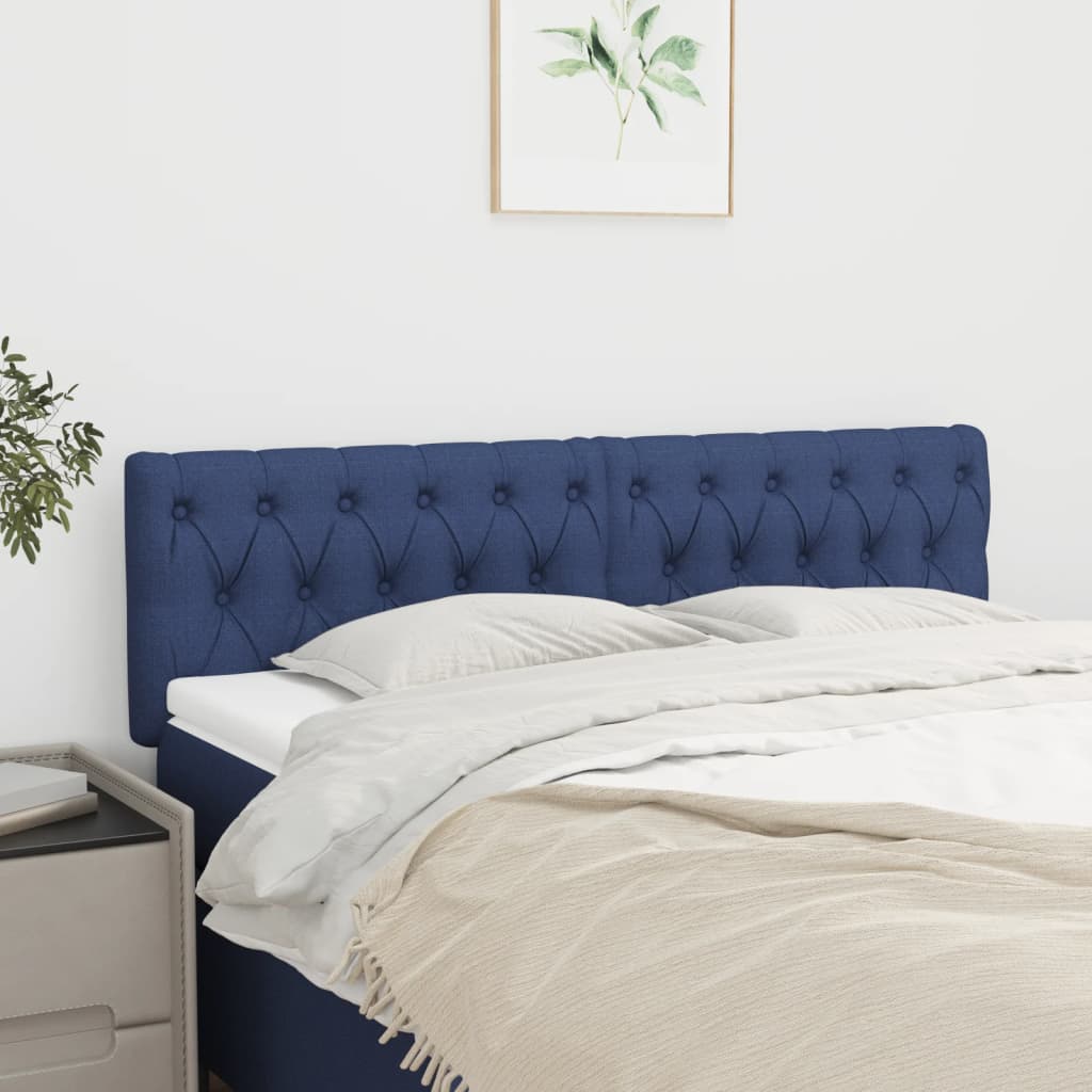 Kopfteile 2 Stk. Blau 72x7x78/88 cm Stoff Kopfteile 2 Stk. Blau 72x7x78/88 cm Stoff