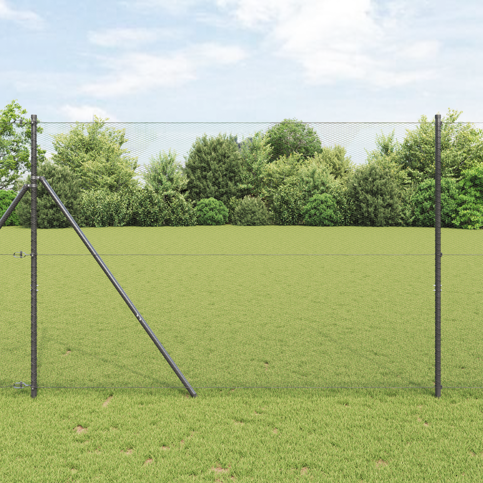 Hexagonzaun Grau 1,6x10 m Stahl