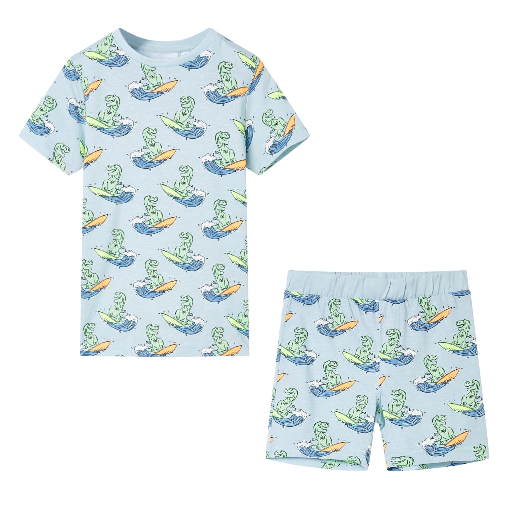 Kinderpyjama mit Kurzen Ärmeln Hellblau 92 Kinderpyjama mit Kurzen Ärmeln Hellblau 92
