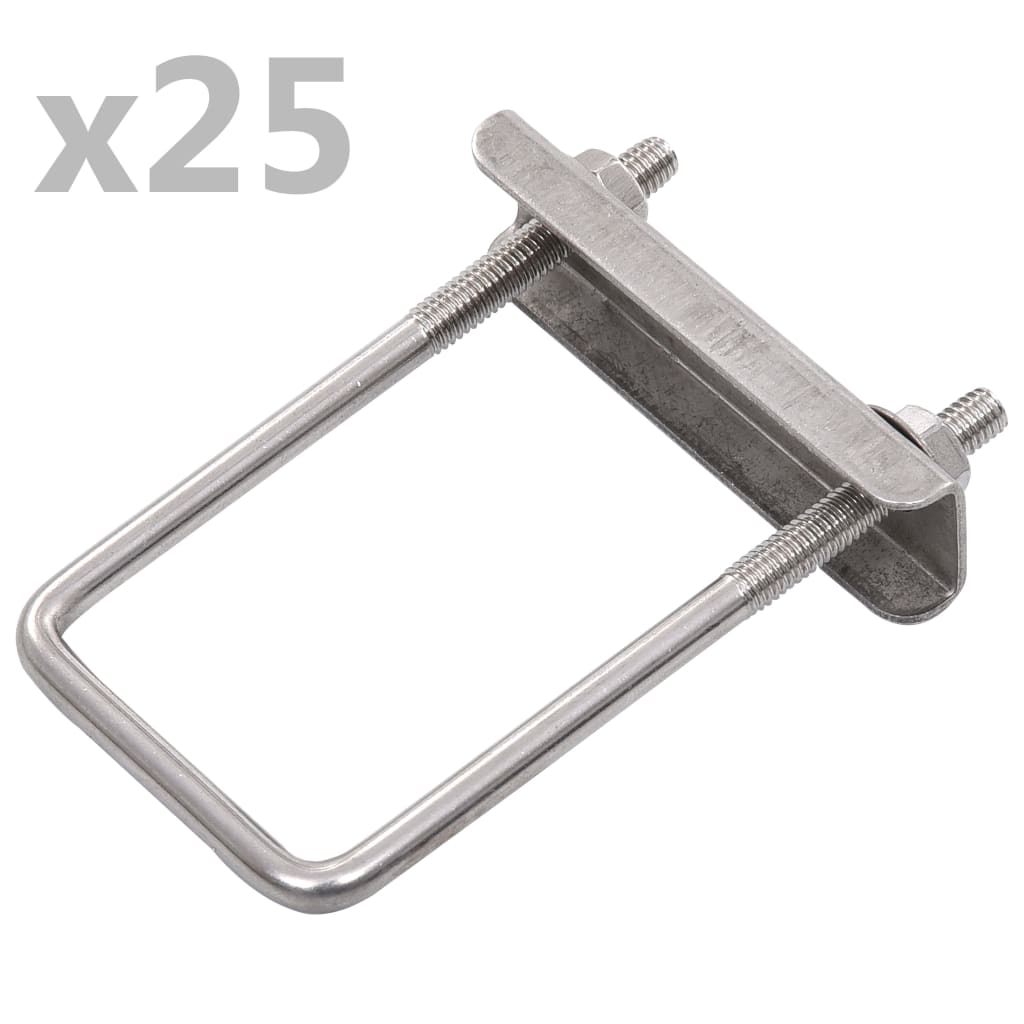 U-Bügel für Zaunpfosten 25 Sets 60 x 40 mm U-Bügel für Zaunpfosten 25 Sets 60 x 40 mm