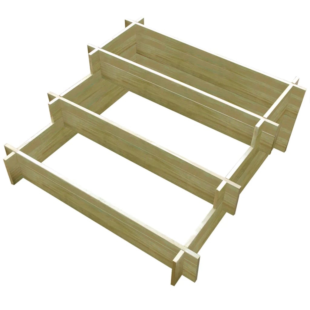 3-stufiger Pflanzkübel 90 x 90 x 35 cm Holz Imprägniert 3-stufiger Pflanzkübel 90 x 90 x 35 cm Holz Imprägniert