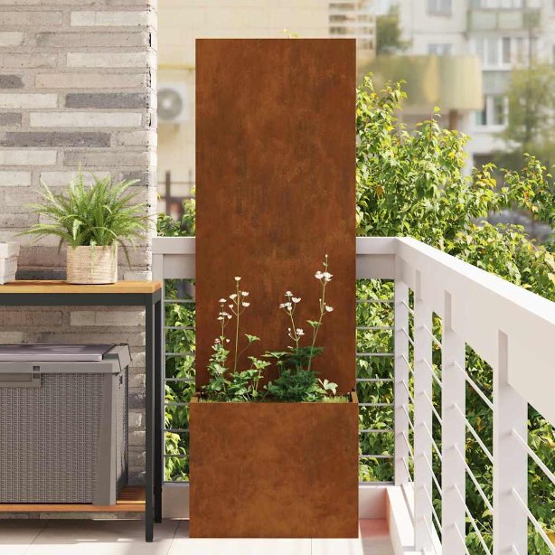 Garten Sichtschutz-Leinwand Rostig 50 x 140 cm