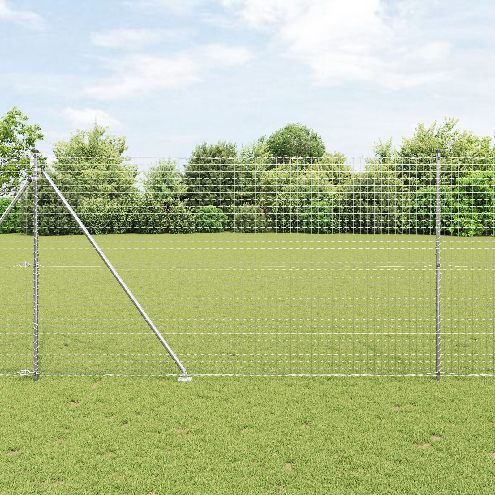 vidaXL Zaunpfosten mit Spitze 52 Stück Ø32 mm 180 cm Verzinkter Stahl